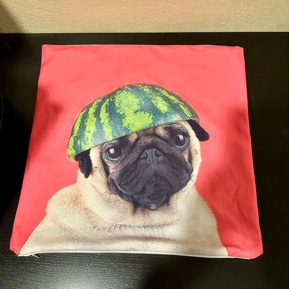 Three Adorable Pug Throw Pillow Cases - Picture 1 of 6